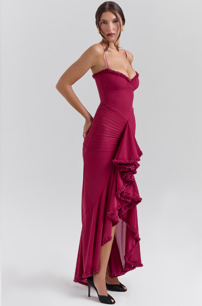 Women's Lace Wedding Guest Maxi Dress — detail view