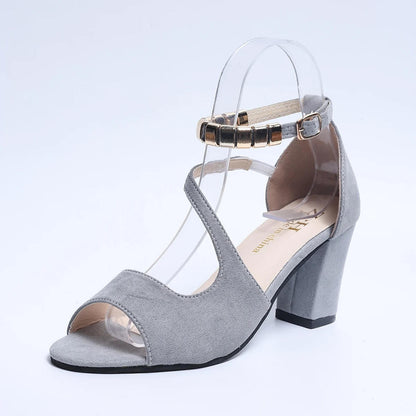 Women's Peep-Toe Block Heel Sandals with Ankle Strap — product view