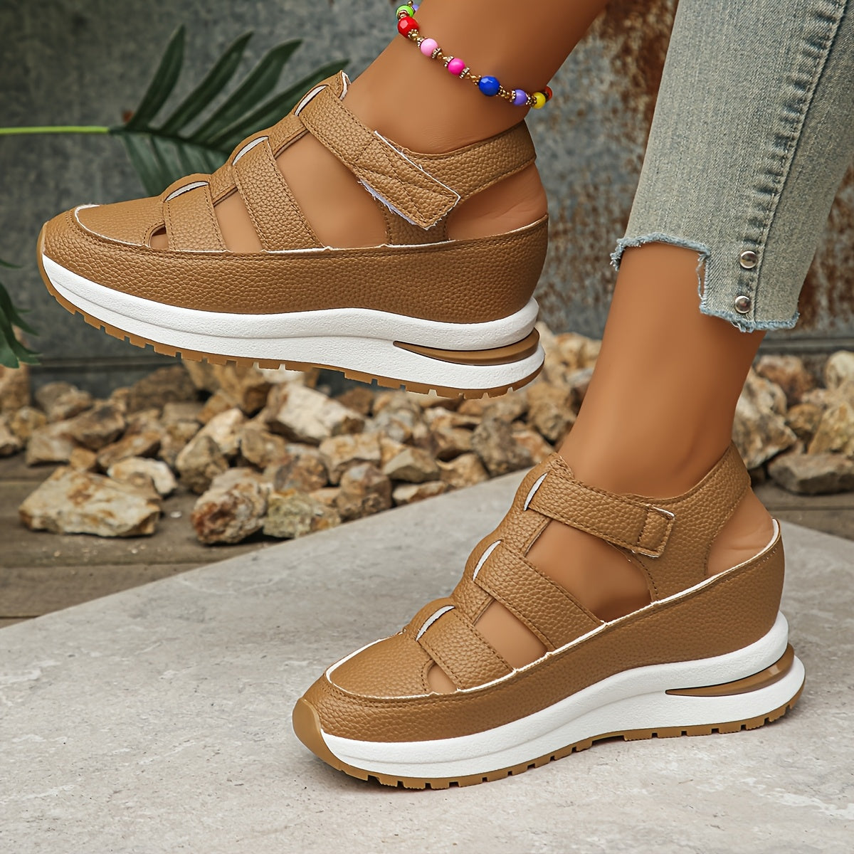 Women's Platform Adjustable Sandals — front view