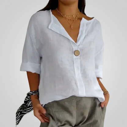 Women's Lightweight Linen Shirt — side view