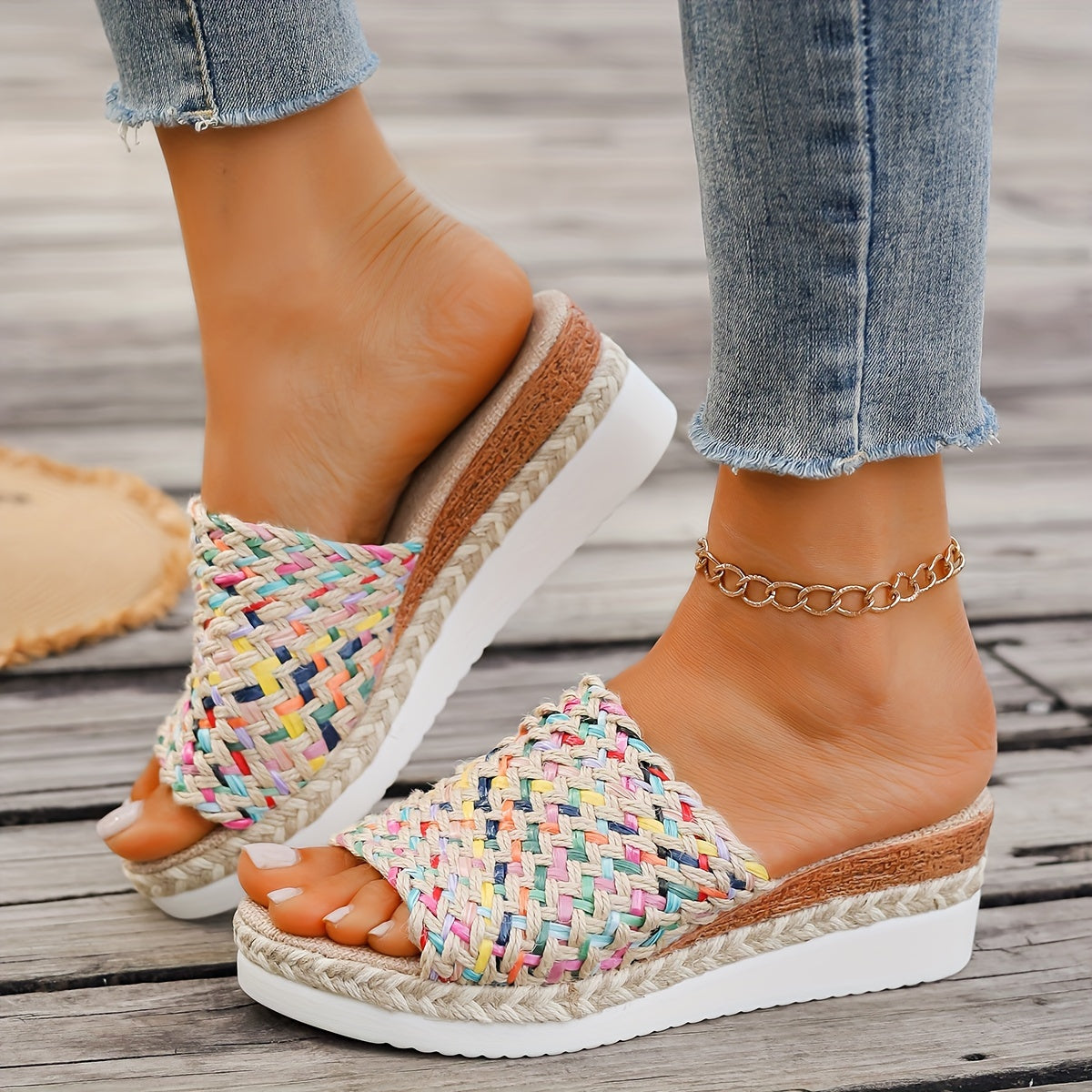 Women's Woven Wedge Sandals — side view