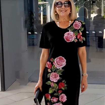 Women's Floral A-Line Casual Day Out Midi Dress — product view