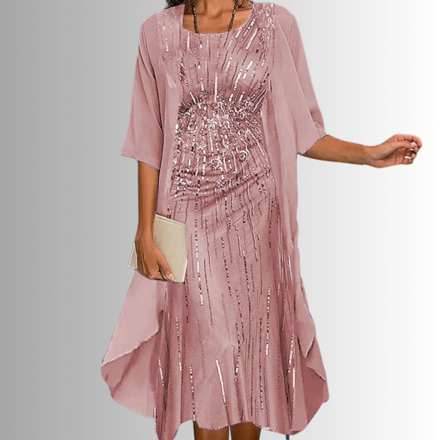 Floral Print Midi Dress with Cardigan Set for Women