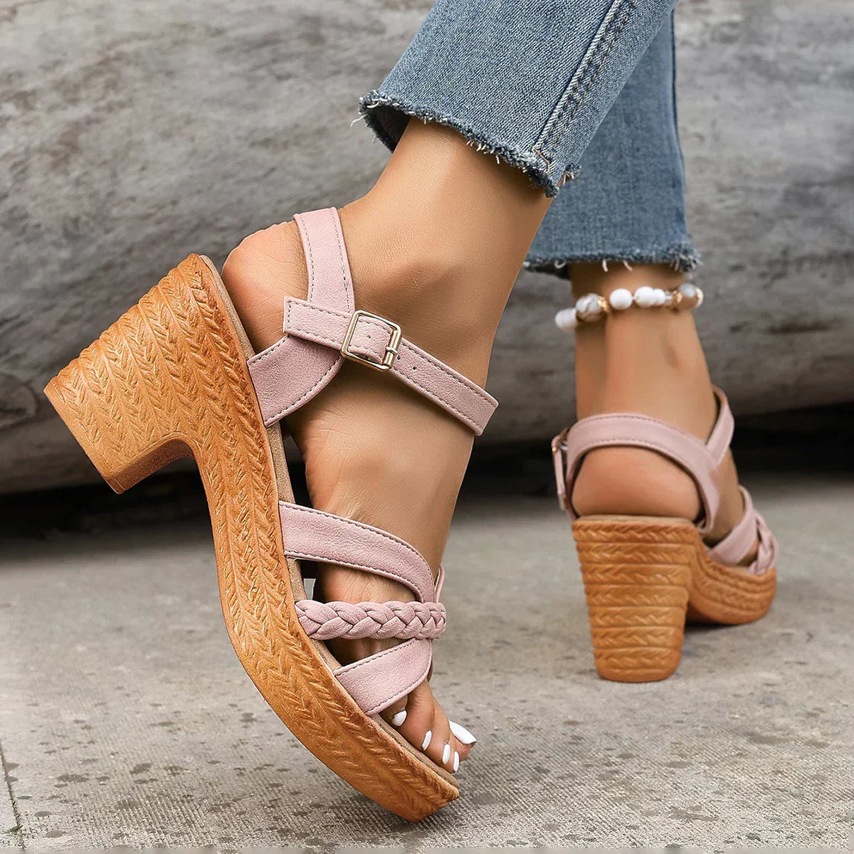 Women's Adjustable Flat Sandals — front view