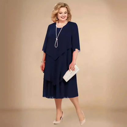 Women's Chiffon Wedding Guest Midi Dress — detail view