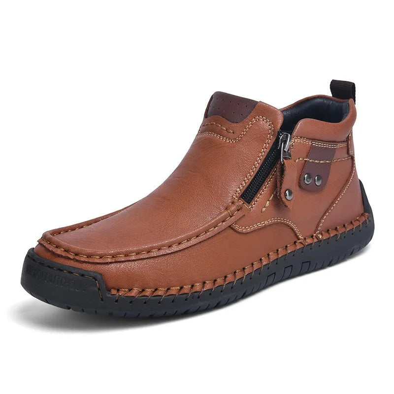 Men's Italian Leather Ankle Boots — detail view