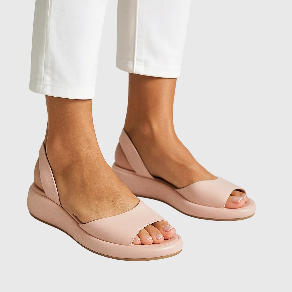 Women's Open Toe Slip-On Flat Sandals — close-up
