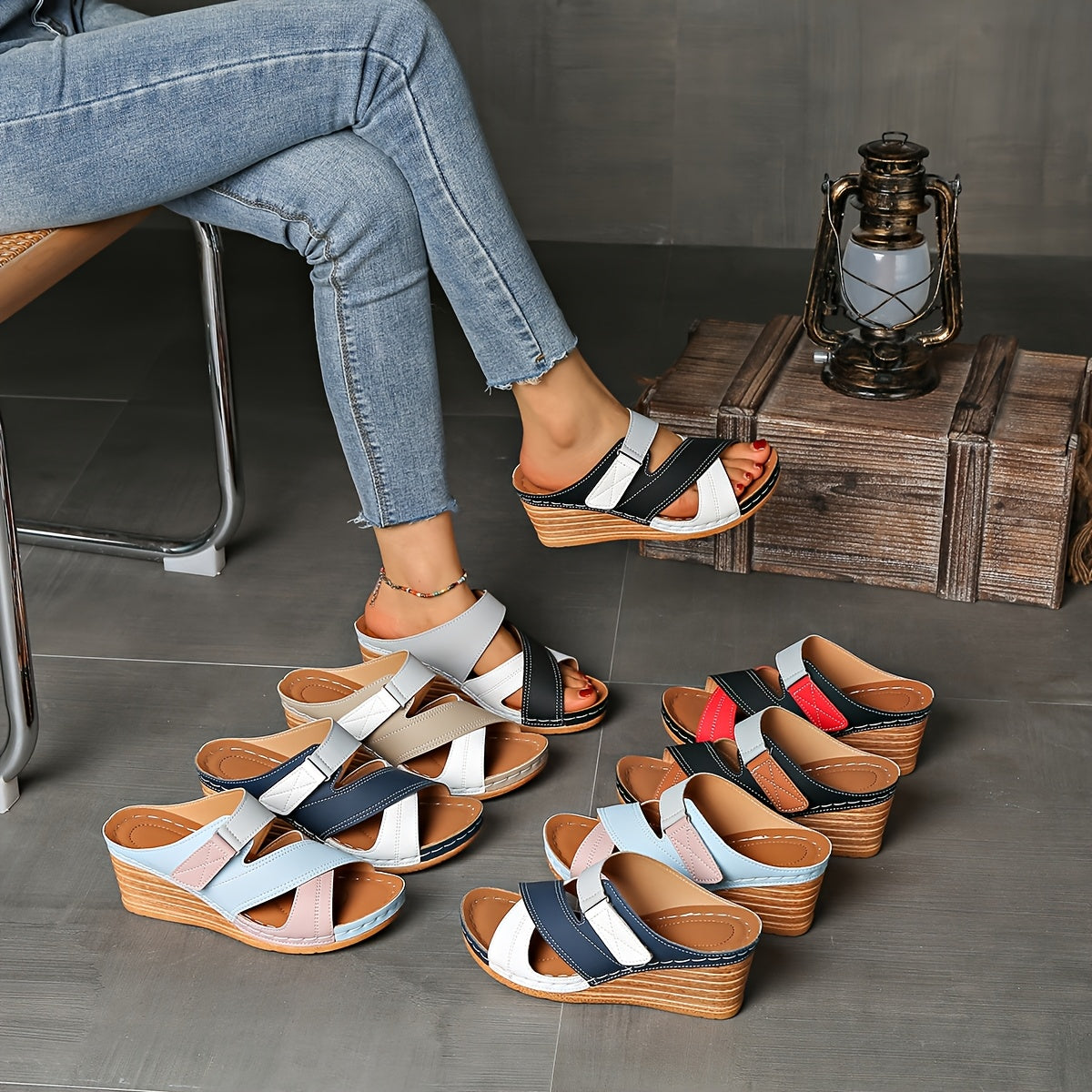 Women's Platform Wedge Slide Sandals — side view