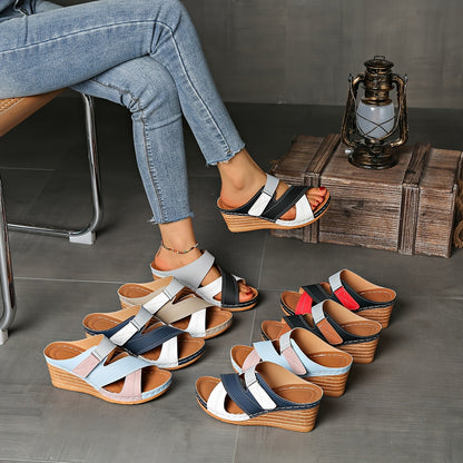 Women's Platform Wedge Slide Sandals — side view