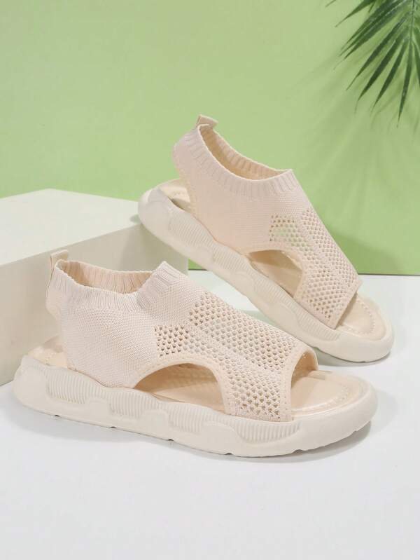 Knit Slip-On Platform Sandals for Women