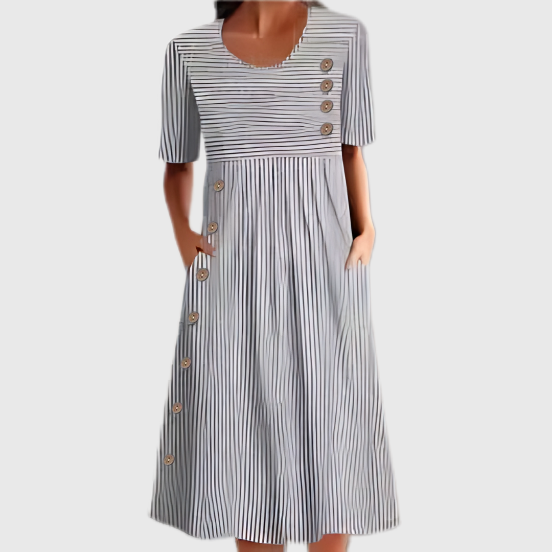 Women's Striped Summer Midi Dress — product view