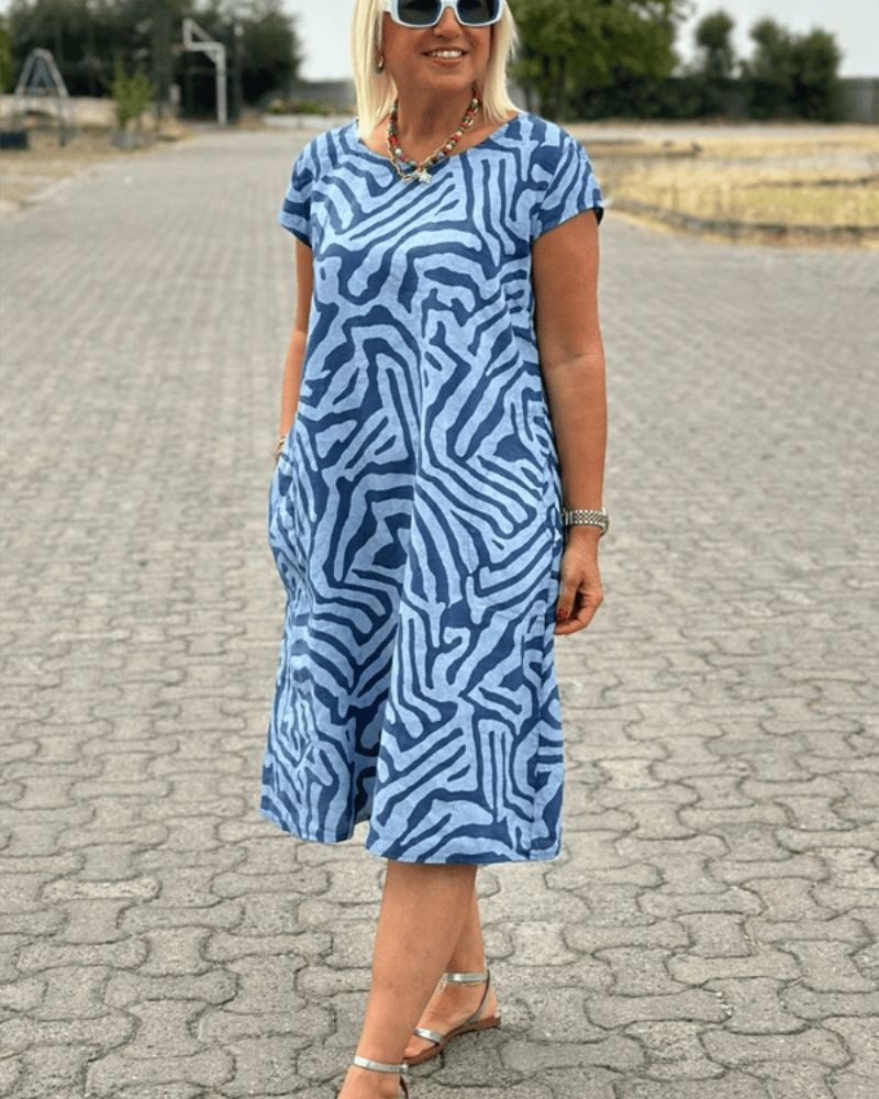 Women's Vintage Casual Summer Midi Dress — side view