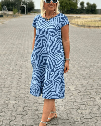 Women's Vintage Casual Summer Midi Dress — side view