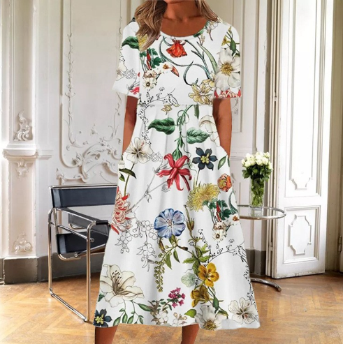 Women's Floral Summer Midi Dress — detail view