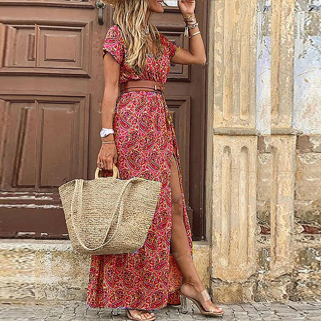 Women's Boho Summer Maxi Dress — side view