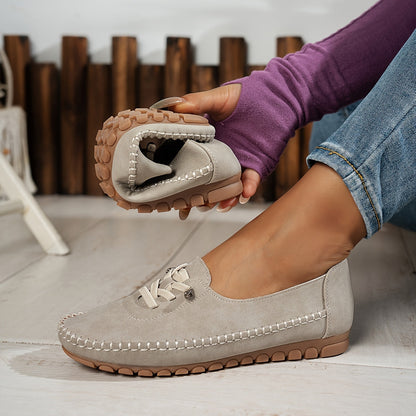 Women's Lace-Up Comfort Loafers — close-up