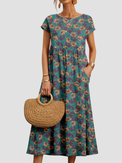 Women's Vintage Summer Maxi Dress — side view