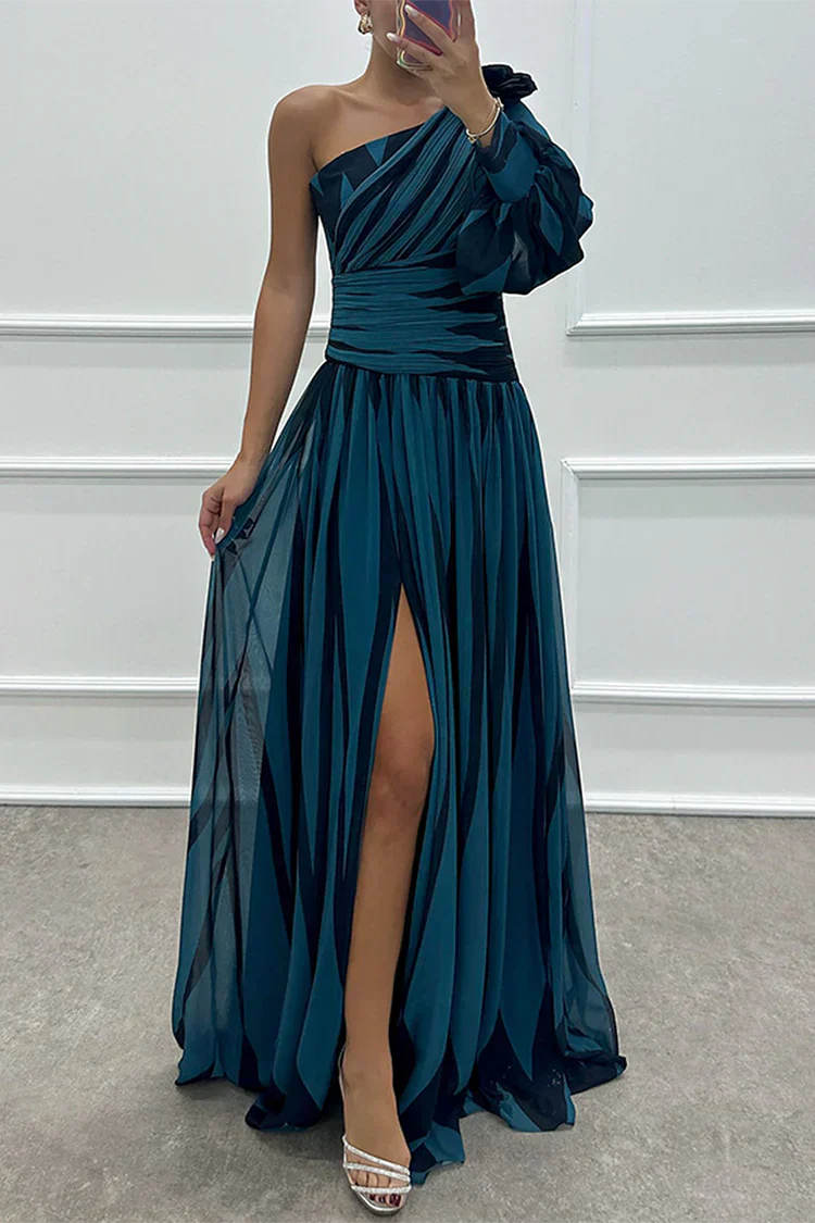 Women's Striped Wedding Guest Maxi Dress — side view