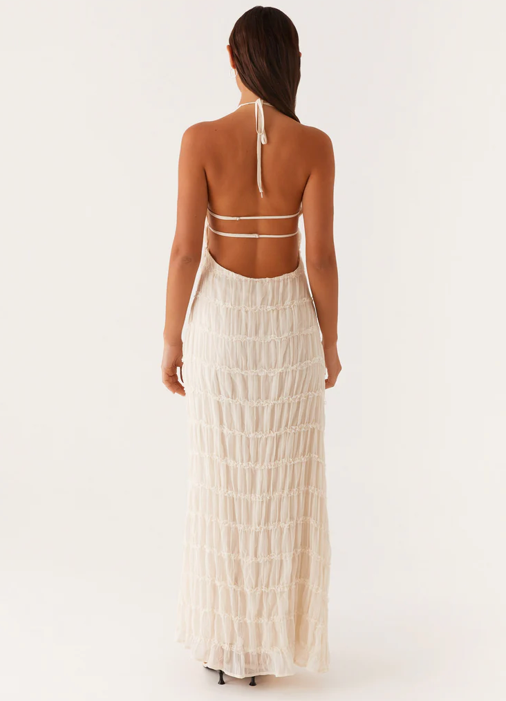 Women's Halter Evening Maxi Dress — side view