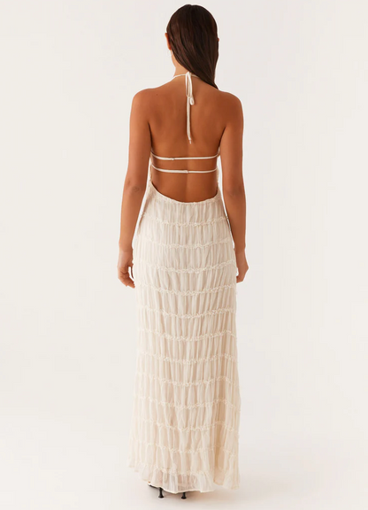 Women's Halter Evening Maxi Dress — side view