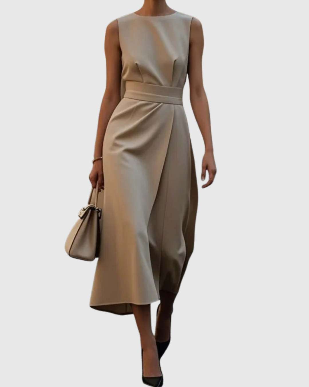 Women's Sleeveless Special Occasion Midi Dress — close-up