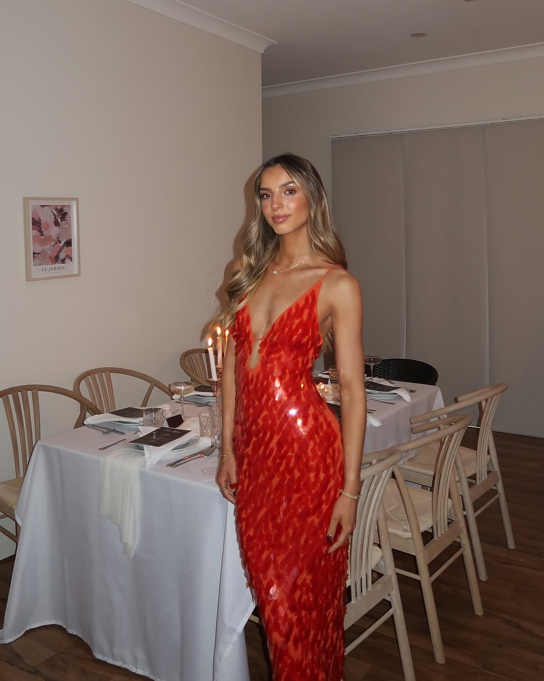 Women's Sequin Evening Maxi Dress — side view