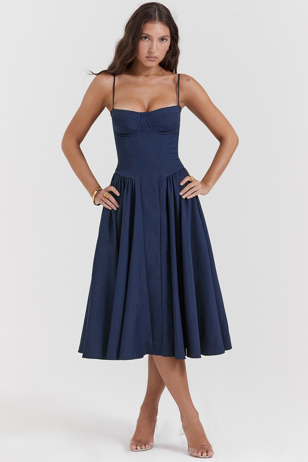 Women's Long Tank Wedding Guest Maxi Dress — detail view