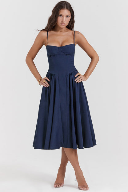 Women's Long Tank Wedding Guest Maxi Dress — detail view