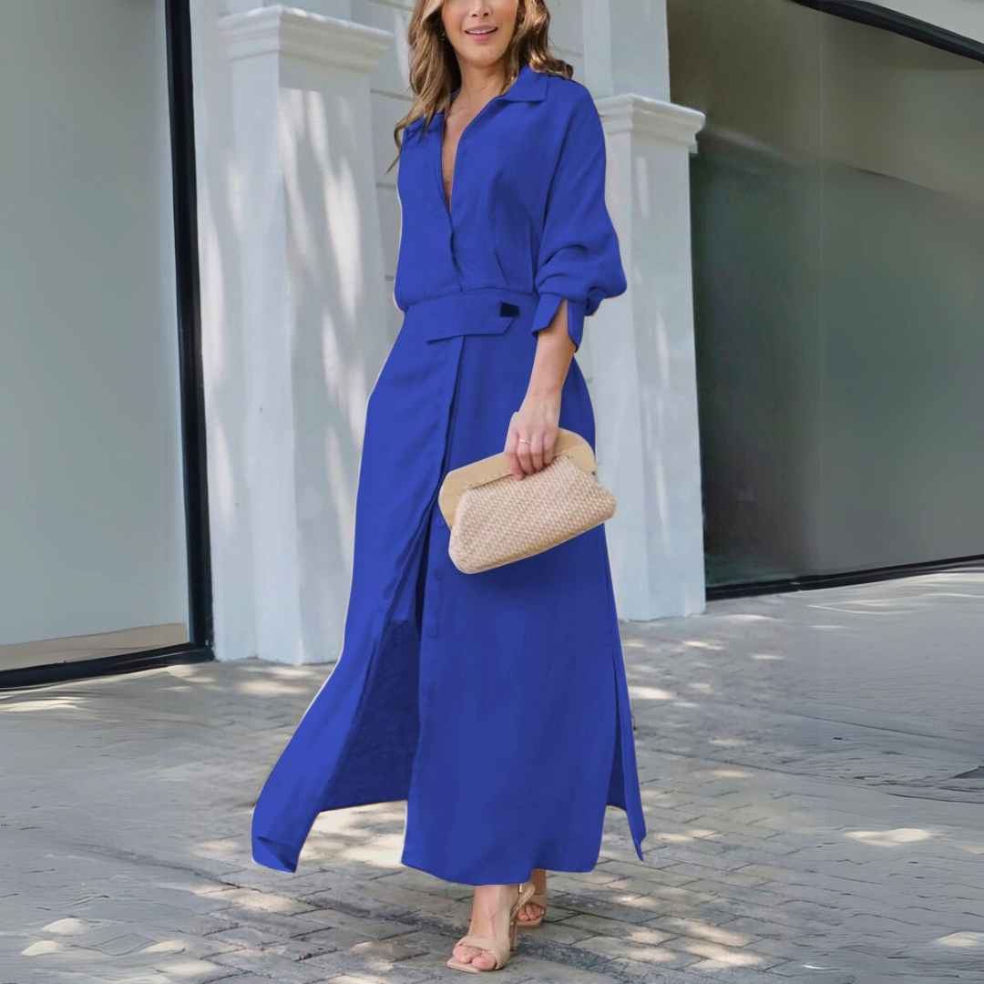 Women's V-Neck Summer Maxi Dress — detail view