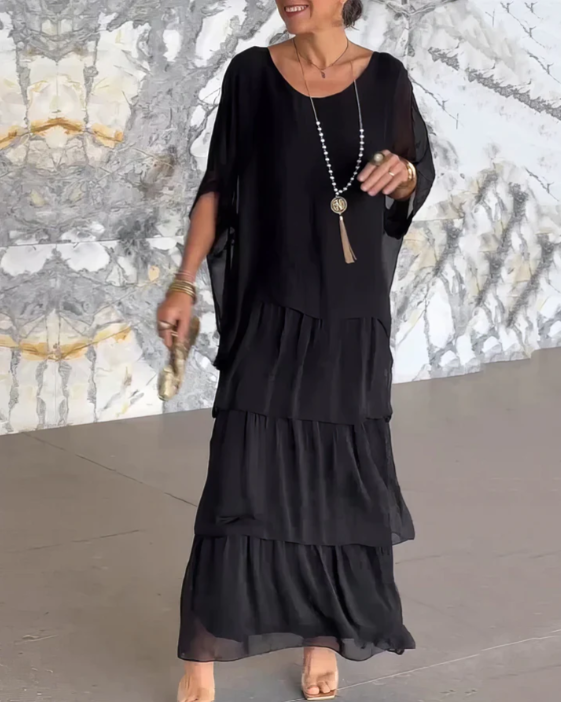 Women's Flowing Wedding Guest Maxi Dress — detail view