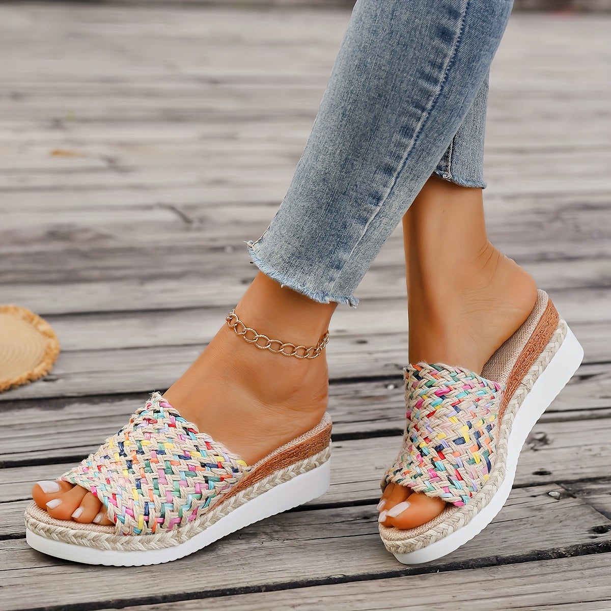 Women's Woven Wedge Sandals — detail view