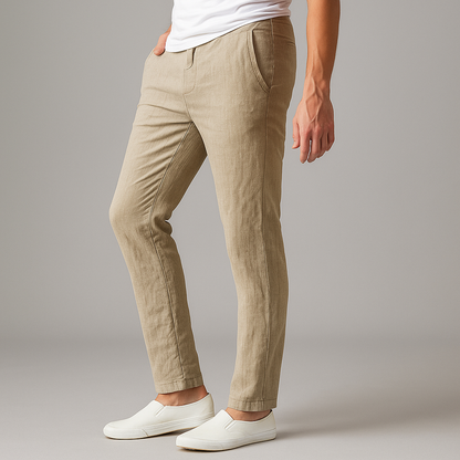 Bastian Drawstring Linen Pants — close-up