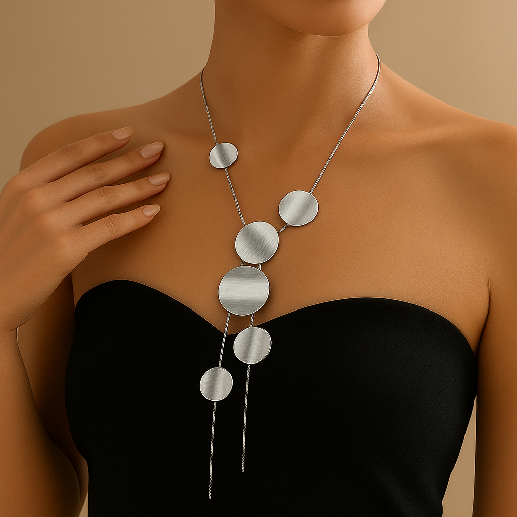 Layered Gold Disc Chain Necklace for Women