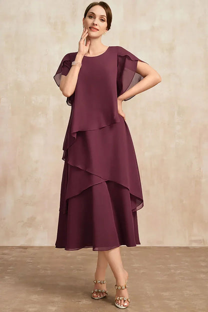 Women's Chiffon Elegant Evening Midi Dress — product view
