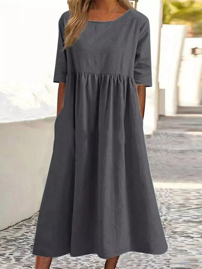Women's Spring Casual Daywear Midi Dress — front view
