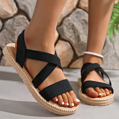 Women's Woven Flat Sandals — side view