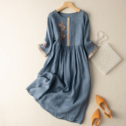Women's Patterned Casual Summer Midi Dress — side view
