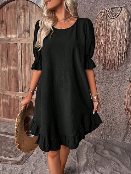 Women's Ruffle Summer Casual Dress — side view