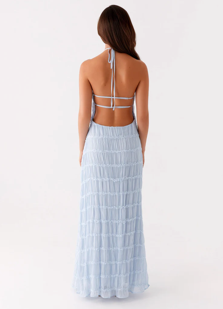 Women's Halter Evening Maxi Dress — close-up