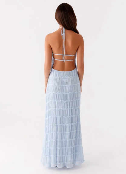 Women's Halter Evening Maxi Dress — close-up