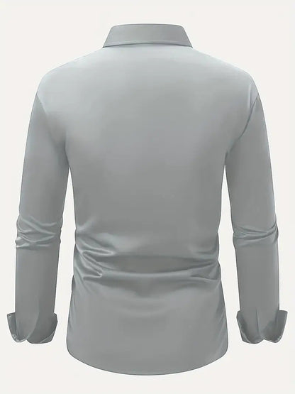 Slim-Fit Dress Shirt for Men with Long Sleeves