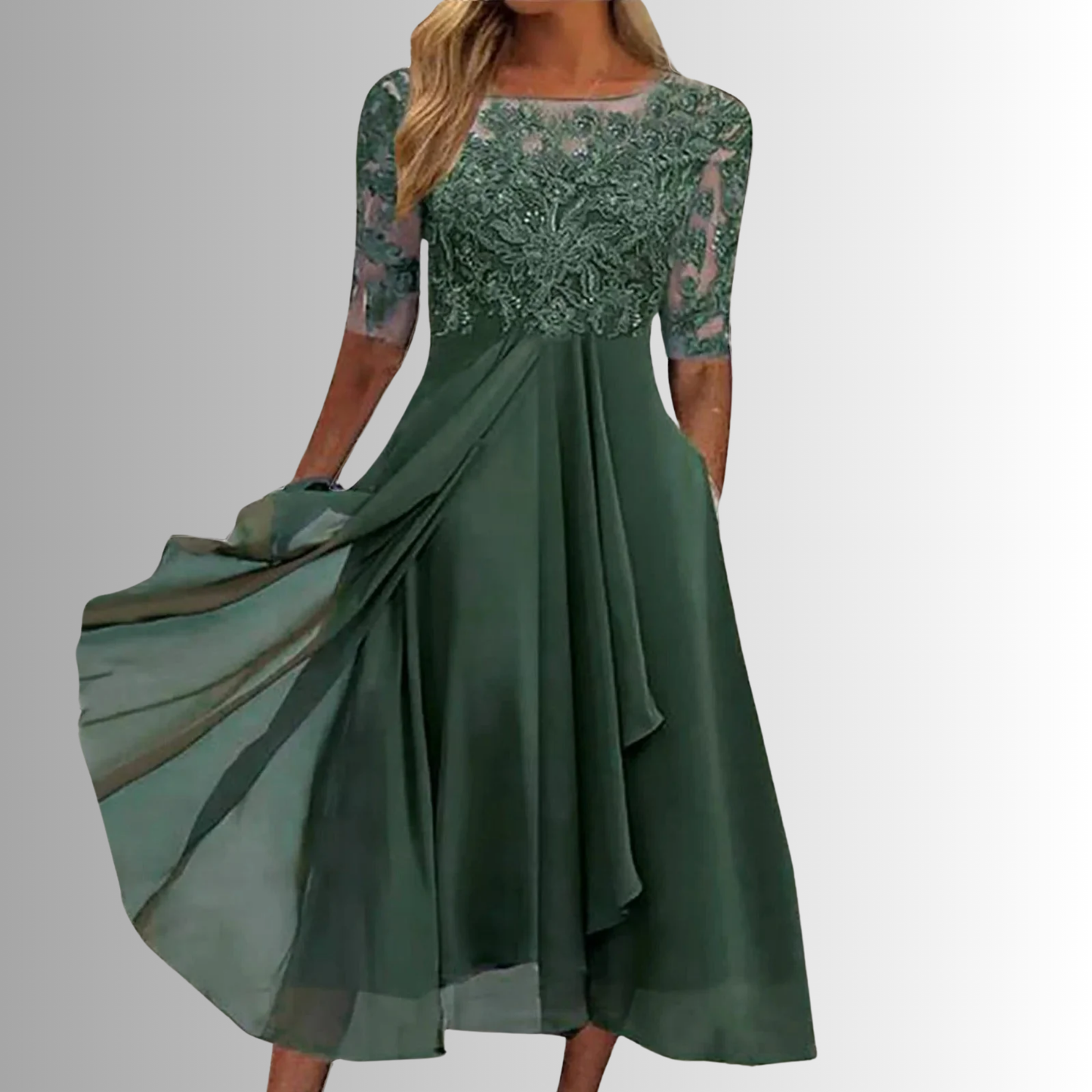 Women's Lace Bodycon Midi Dress — side view