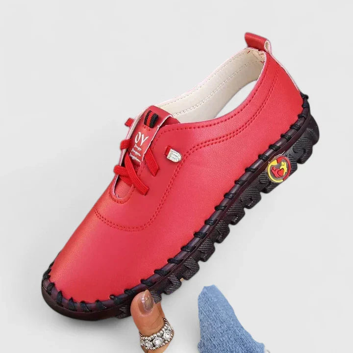 Women's Orthopedic Leather Shoes — close-up