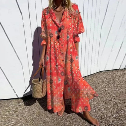 Women's Boho Flowy Vacation Maxi Dress — side view