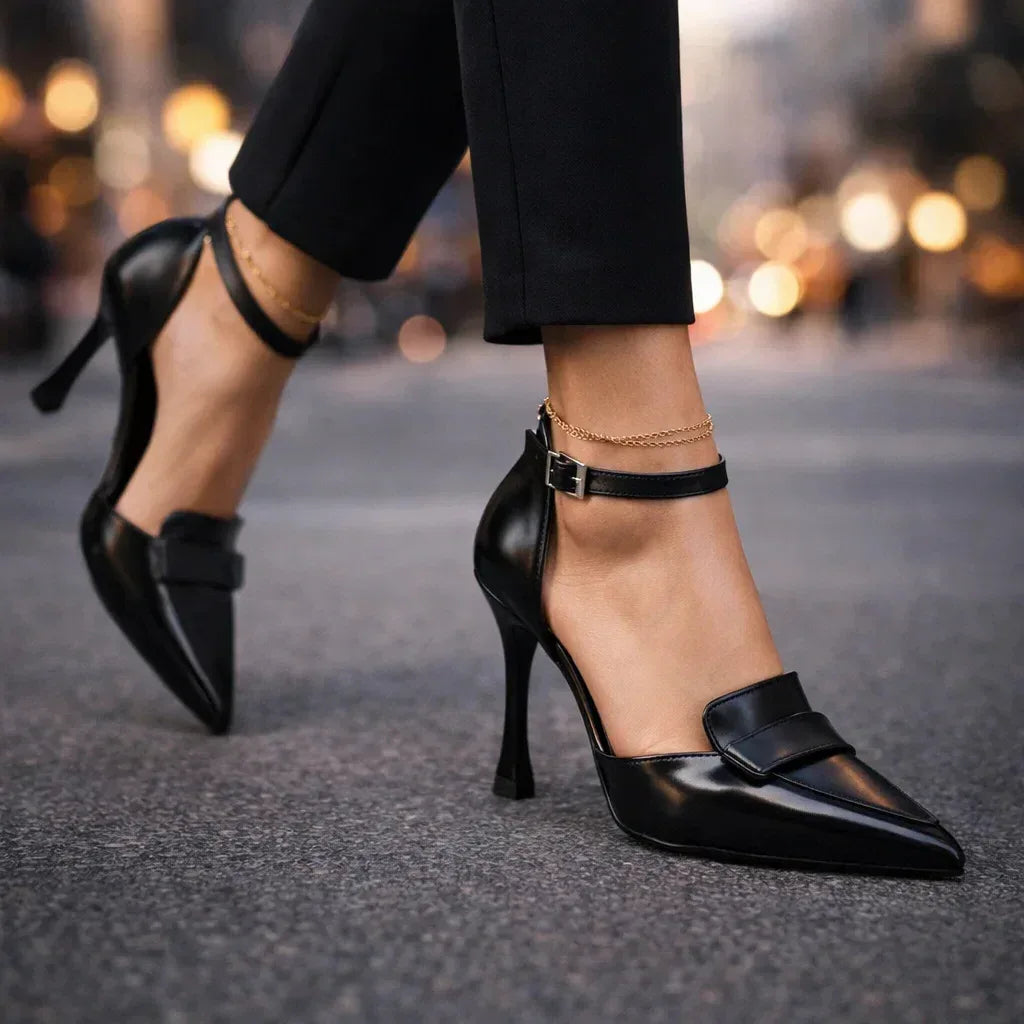 Women's Pointed Toe Ankle Strap Heels — detail view