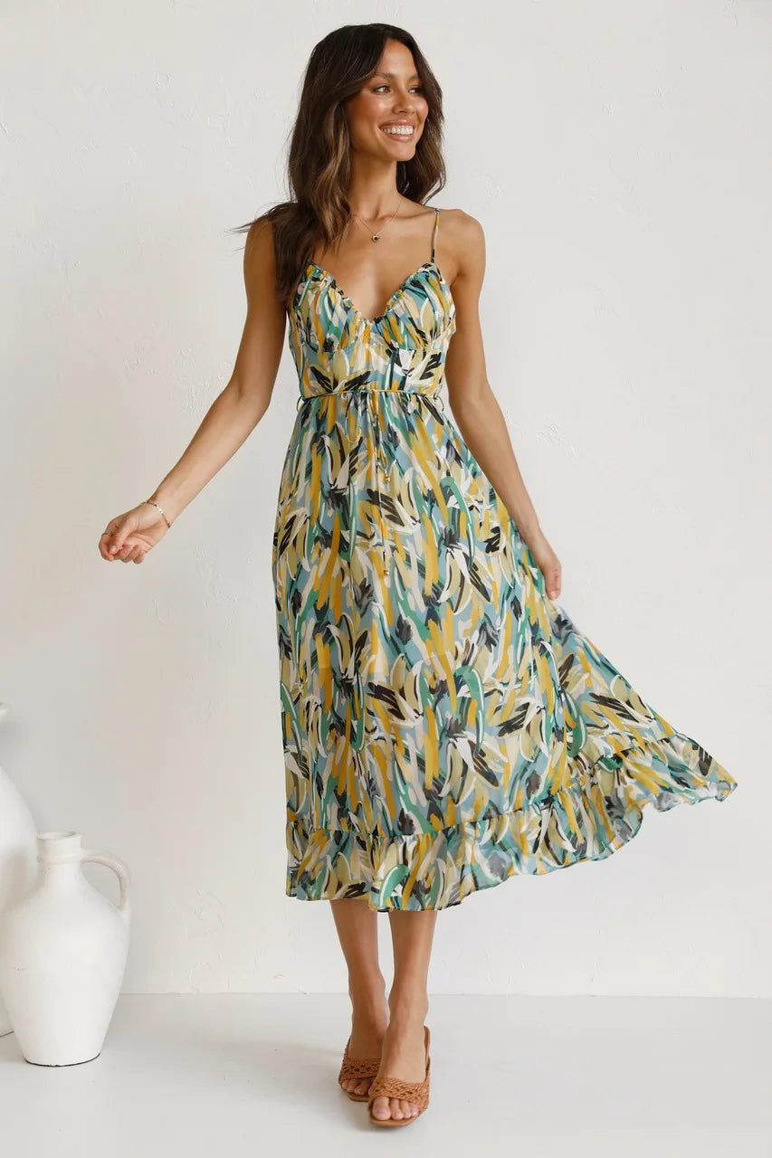 Women's Floral Special Event Midi Dress — close-up