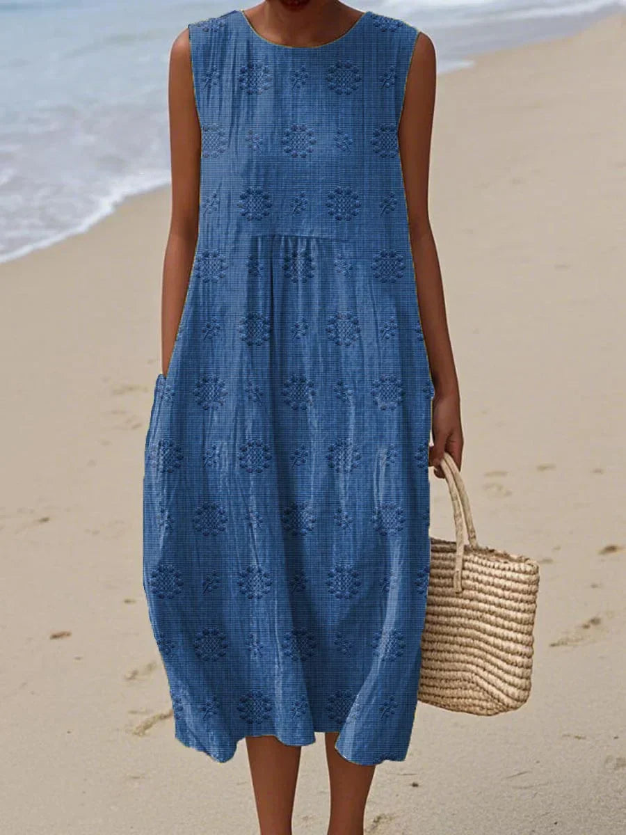 Women's Sleeveless Casual Summer Midi Dress — product view