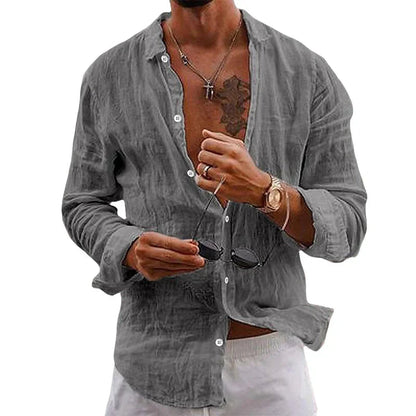 Men's Premium Linen Shirt — close-up
