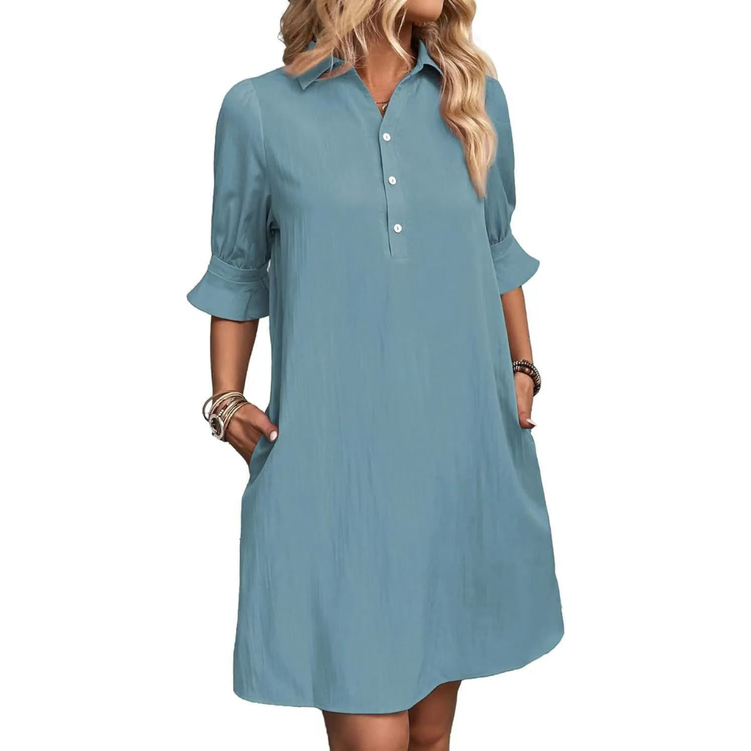 Women's Casual Shirt Midi Dress — detail view