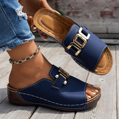 Buckle Strap Platform Sandals for Women